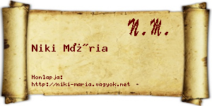 Niki Mária névjegykártya
