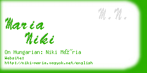 maria niki business card